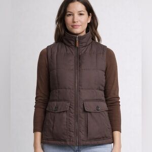 Y2K Eddie Bauer Yukon Down Puffer Vest 550 Fill Goose Taupe Women’s Medium